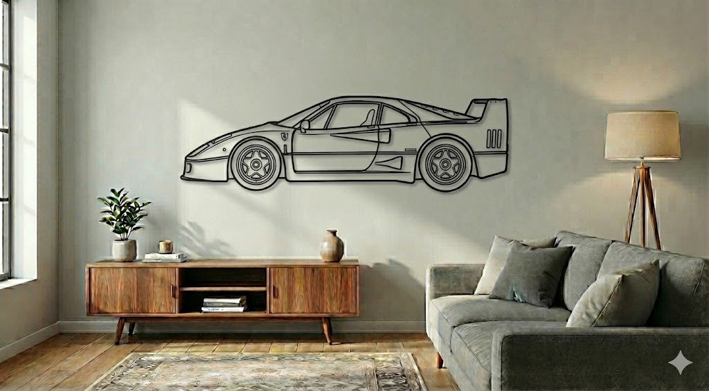 FERRARI F40 BOK  – Dekoracja Ścienna